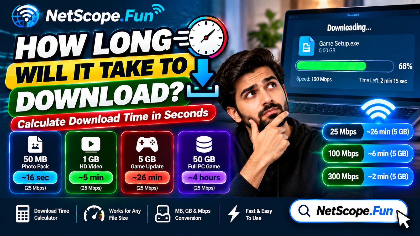 Download Time Calculator: How Long Will Your File Take?